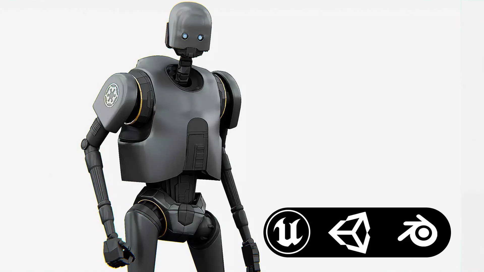 IMPERIAL DROID  Rigged for Unreal Engine - Unity - MIXAMO  3D model_0