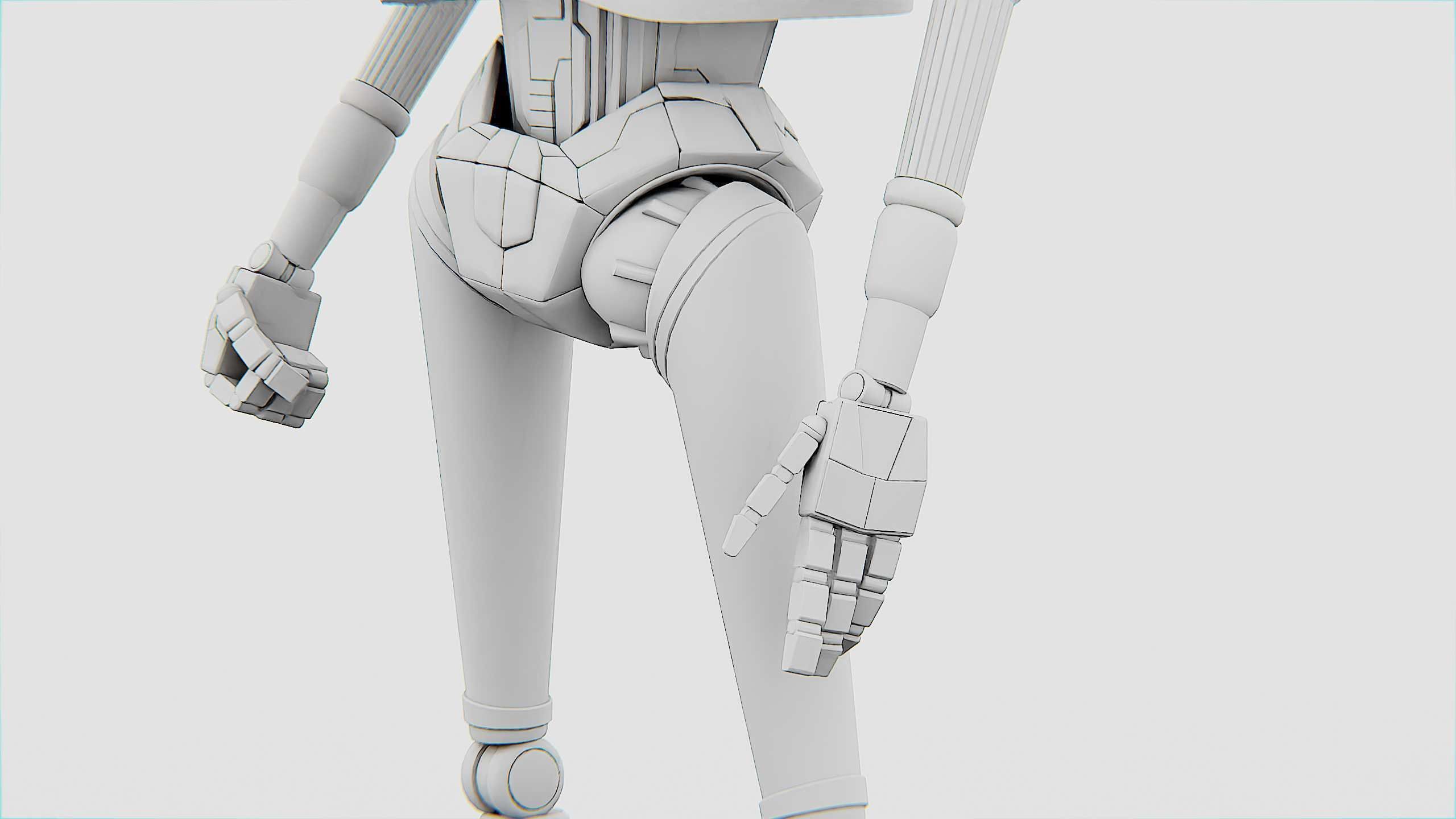 IMPERIAL DROID  Rigged for Unreal Engine - Unity - MIXAMO  3D model_34