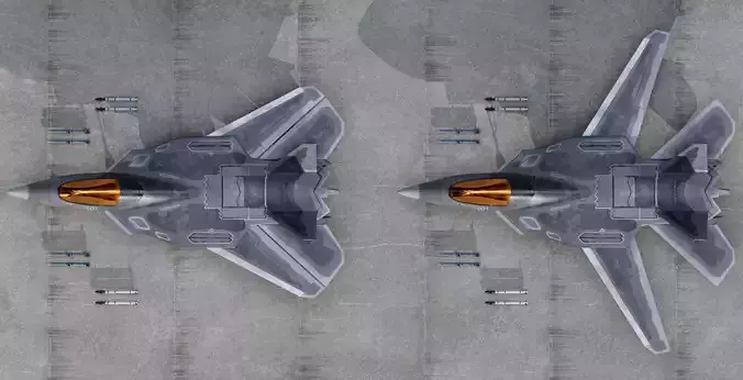 F24-EX Fighter jet Low-poly 3D model