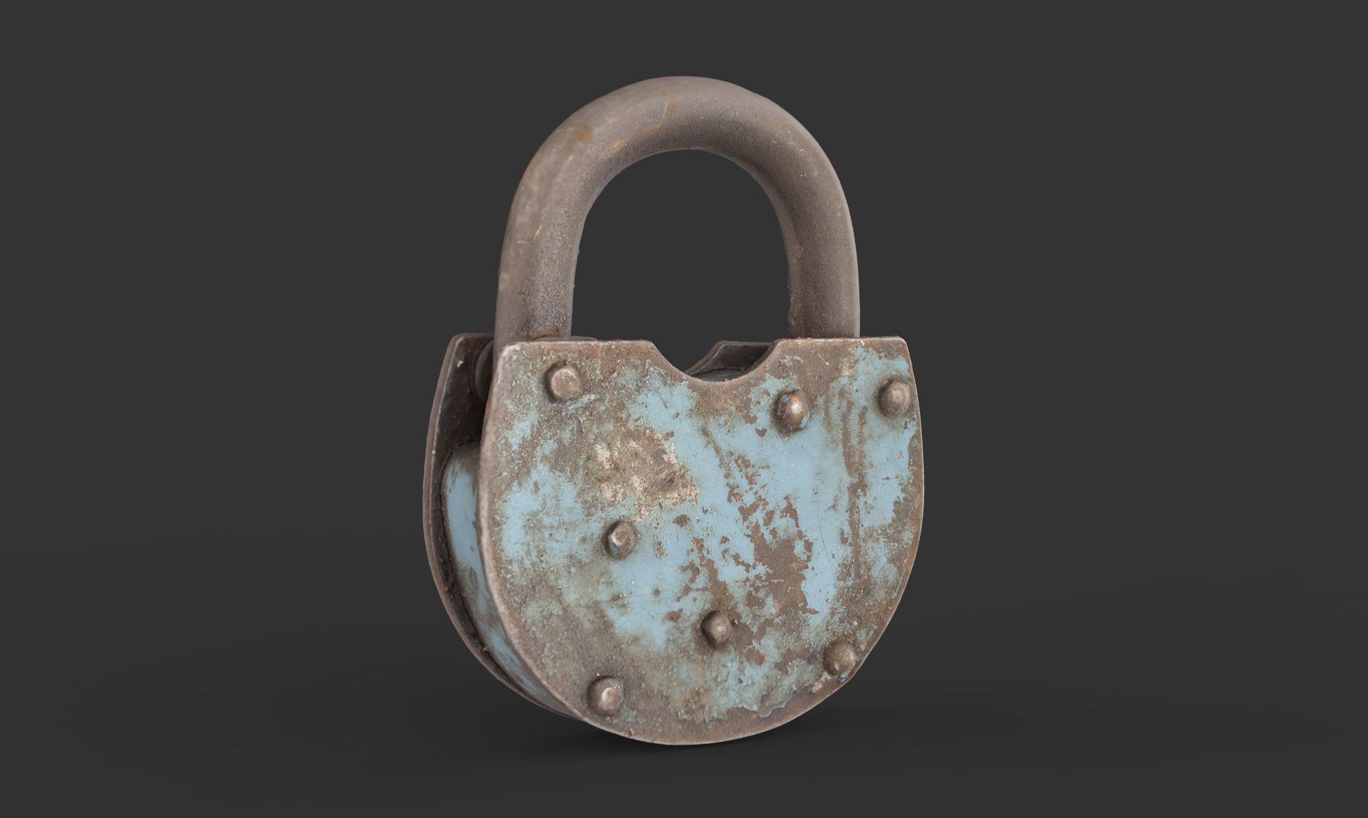 Old metal Lock Low-poly 3D model_7