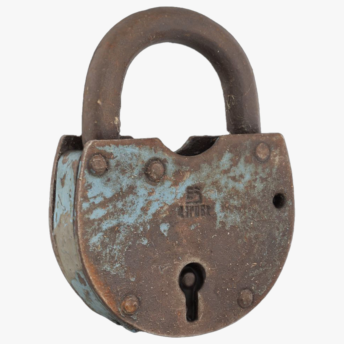 Old metal Lock Low-poly 3D model_2