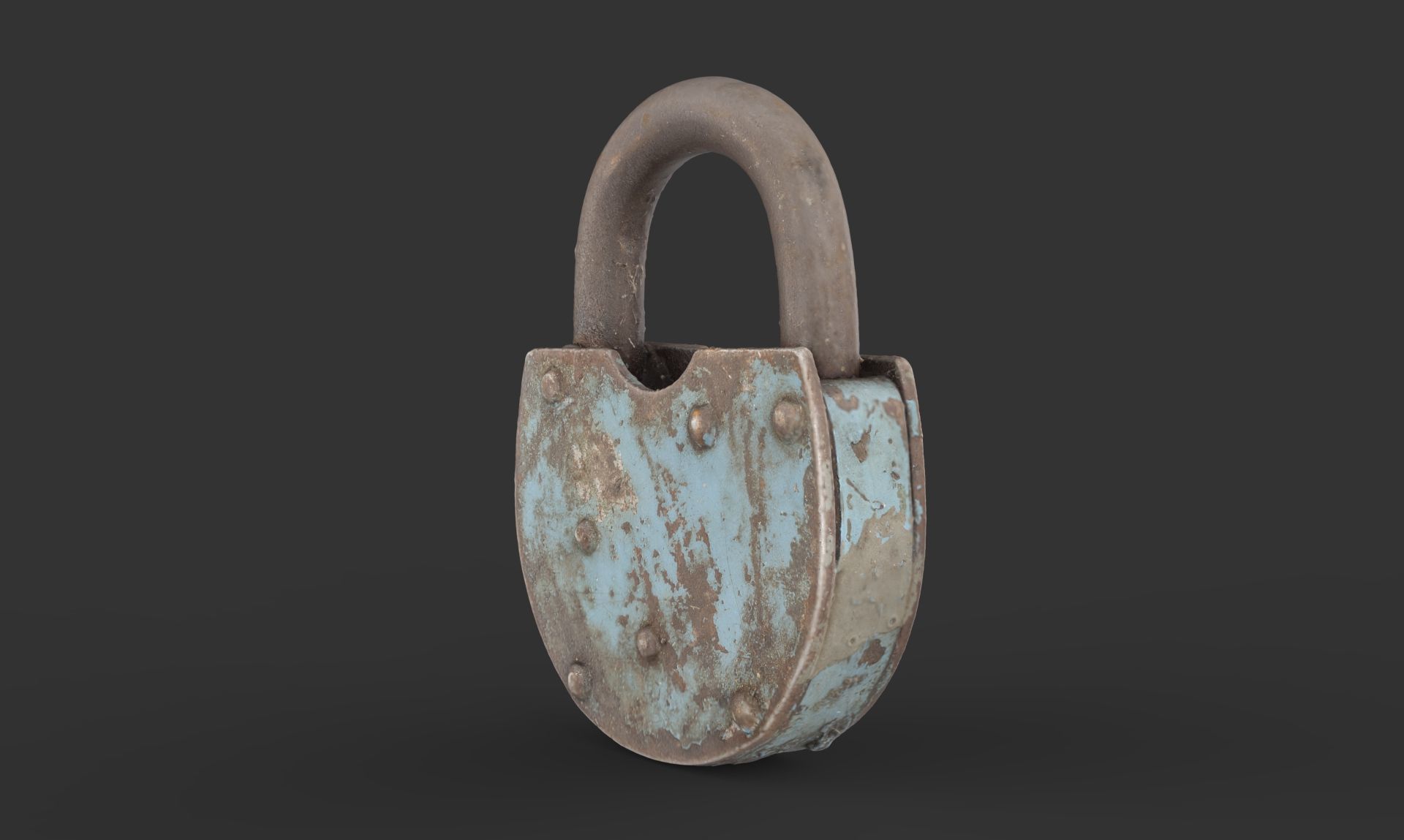 Old metal Lock Low-poly 3D model_5