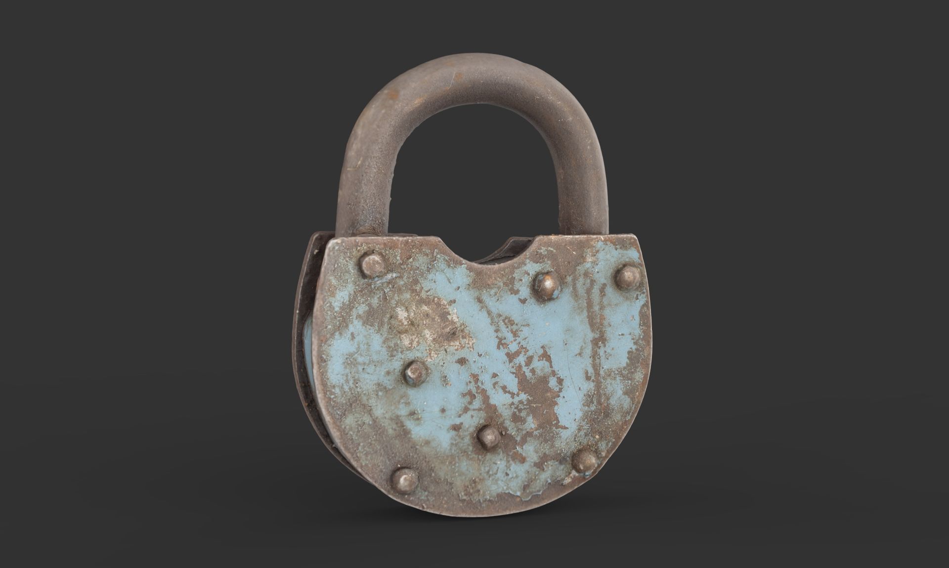 Old metal Lock Low-poly 3D model_4