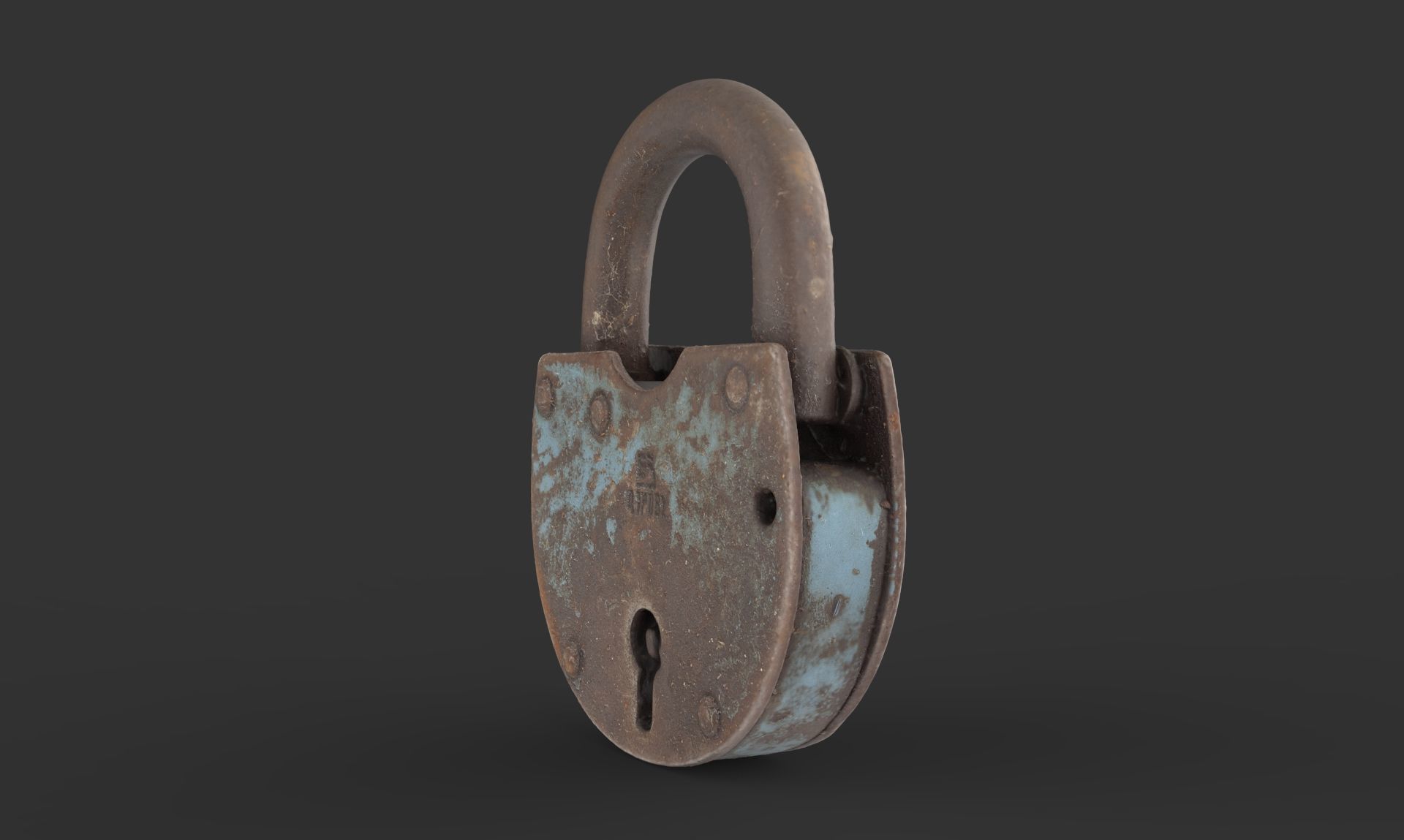 Old metal Lock Low-poly 3D model_6