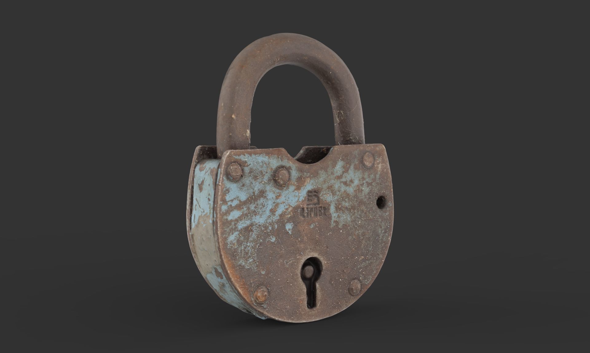 Old metal Lock Low-poly 3D model_3