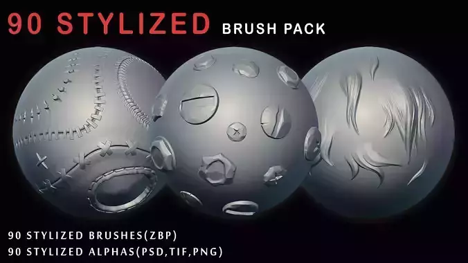 90 Stylized Brushes and Alphas