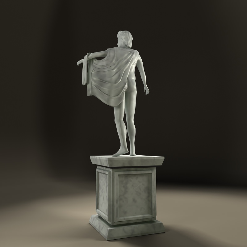 Greek Statue Apollo 3D Model Game ready .max .obj .3ds .fbx .lwo .lw