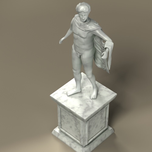Greek Statue Apollo 3D Model Game ready .max .obj .3ds .fbx .lwo .lw