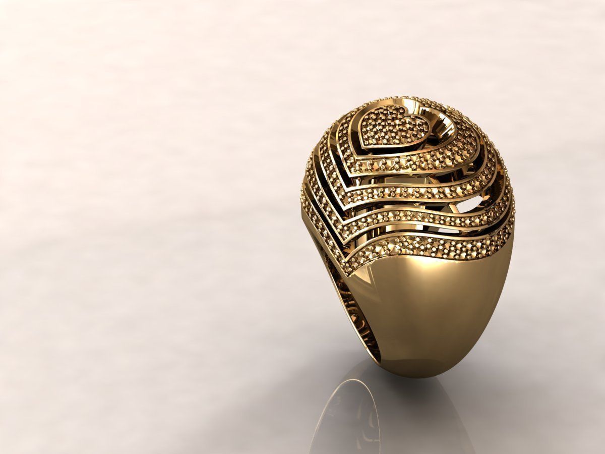 Heart Ring 3D print model_2