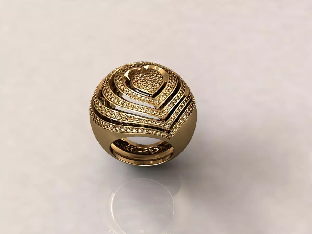 Heart Ring 3D print model_0