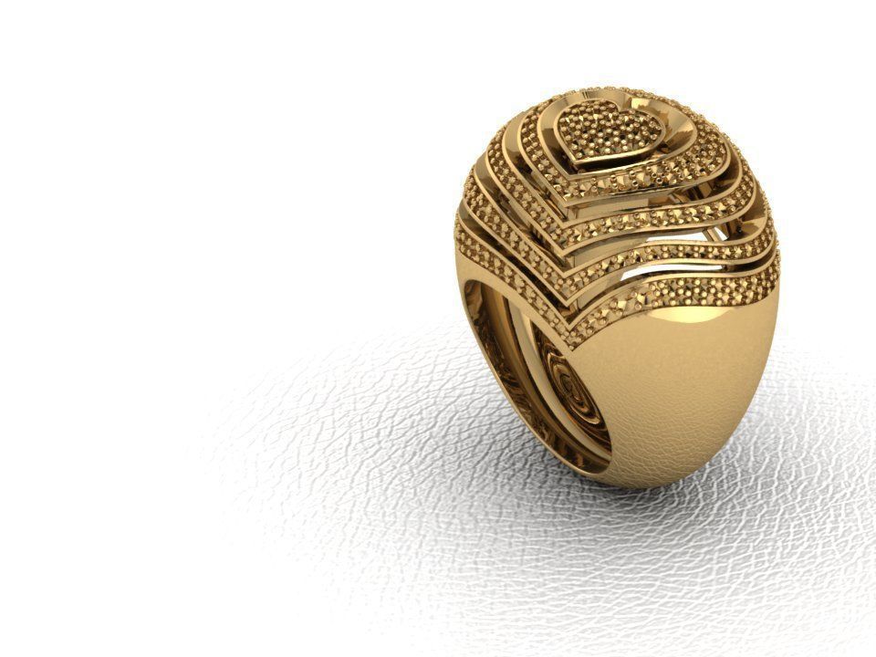 Heart Ring 3D print model_13