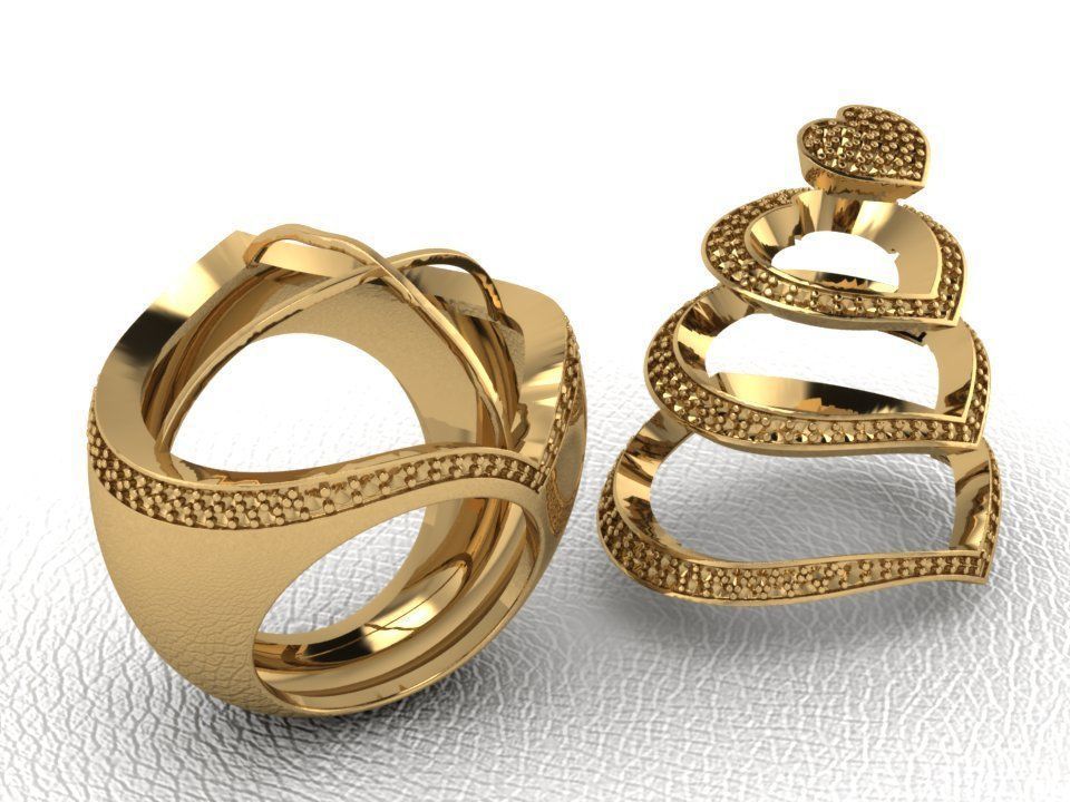 Heart Ring 3D print model_4
