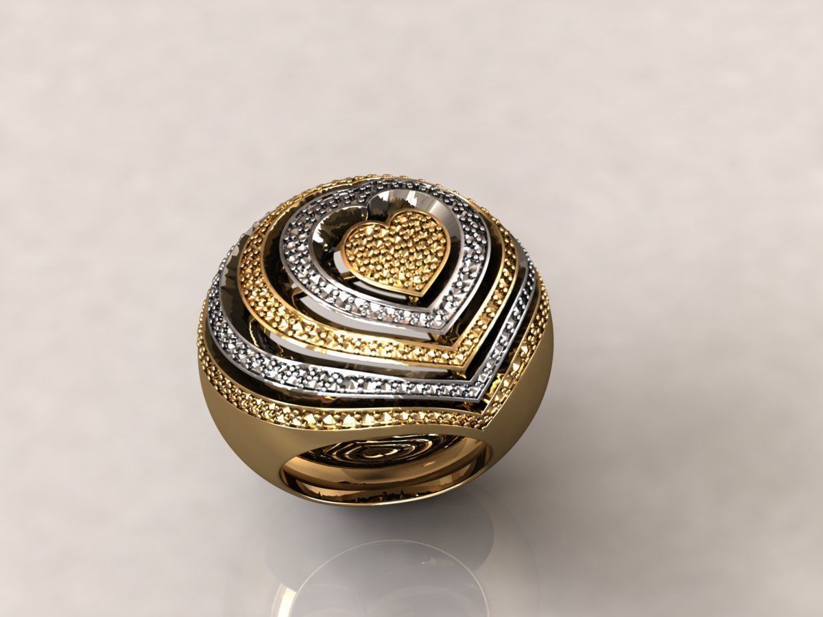 Heart Ring 3D print model_3