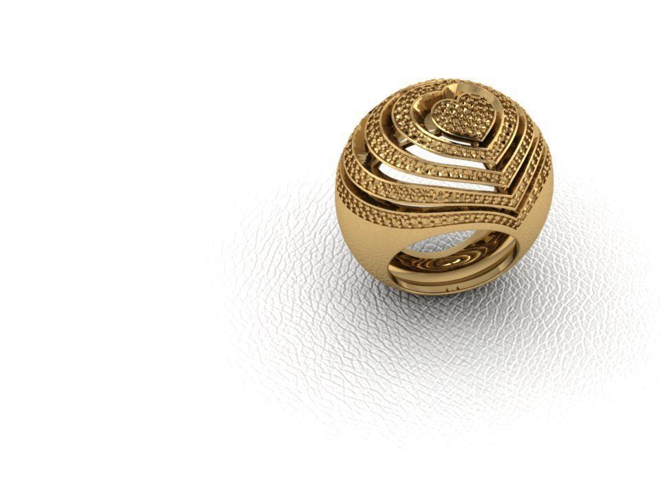 Heart Ring 3D print model_14