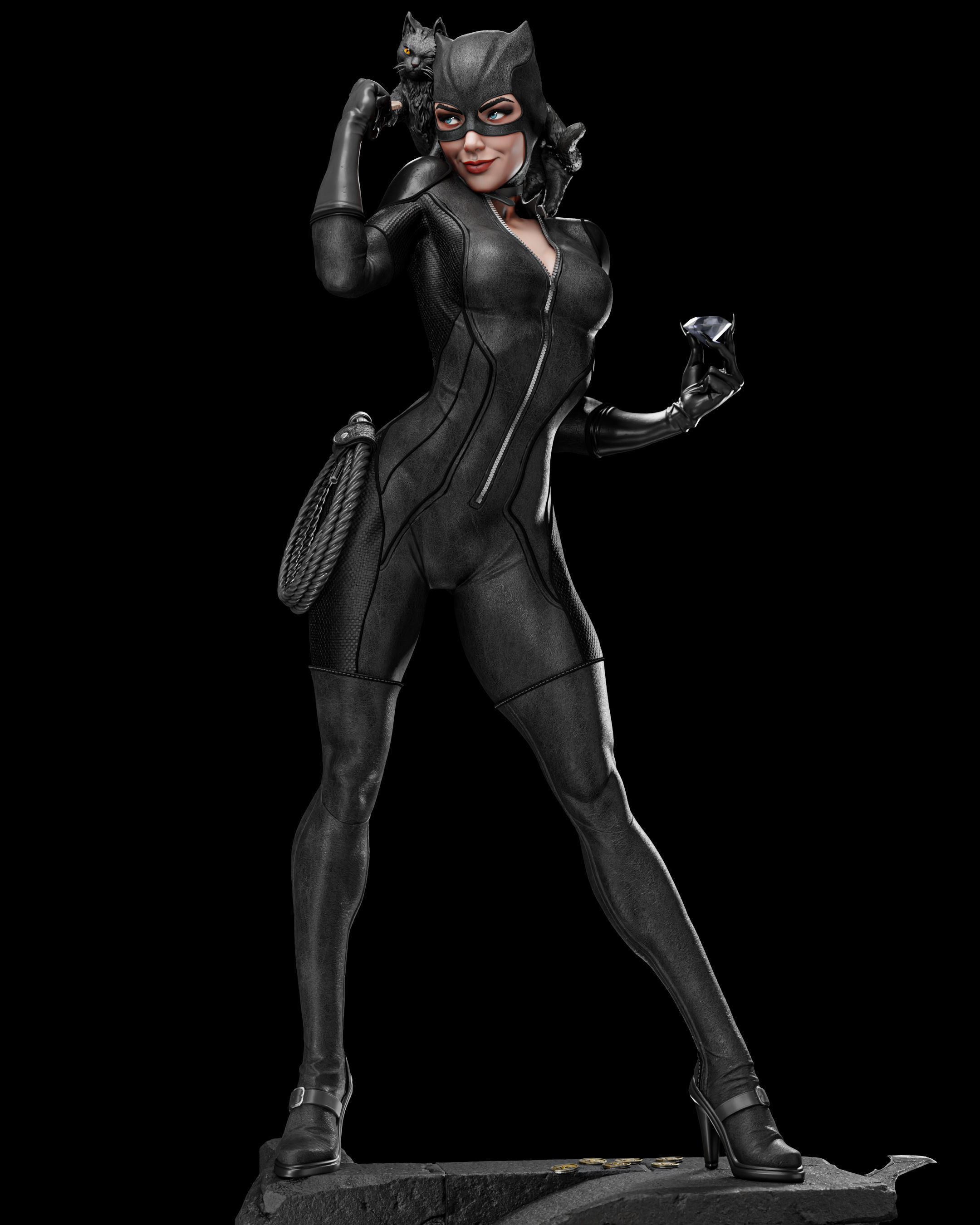 Cat Woman Stl  3D print model_2