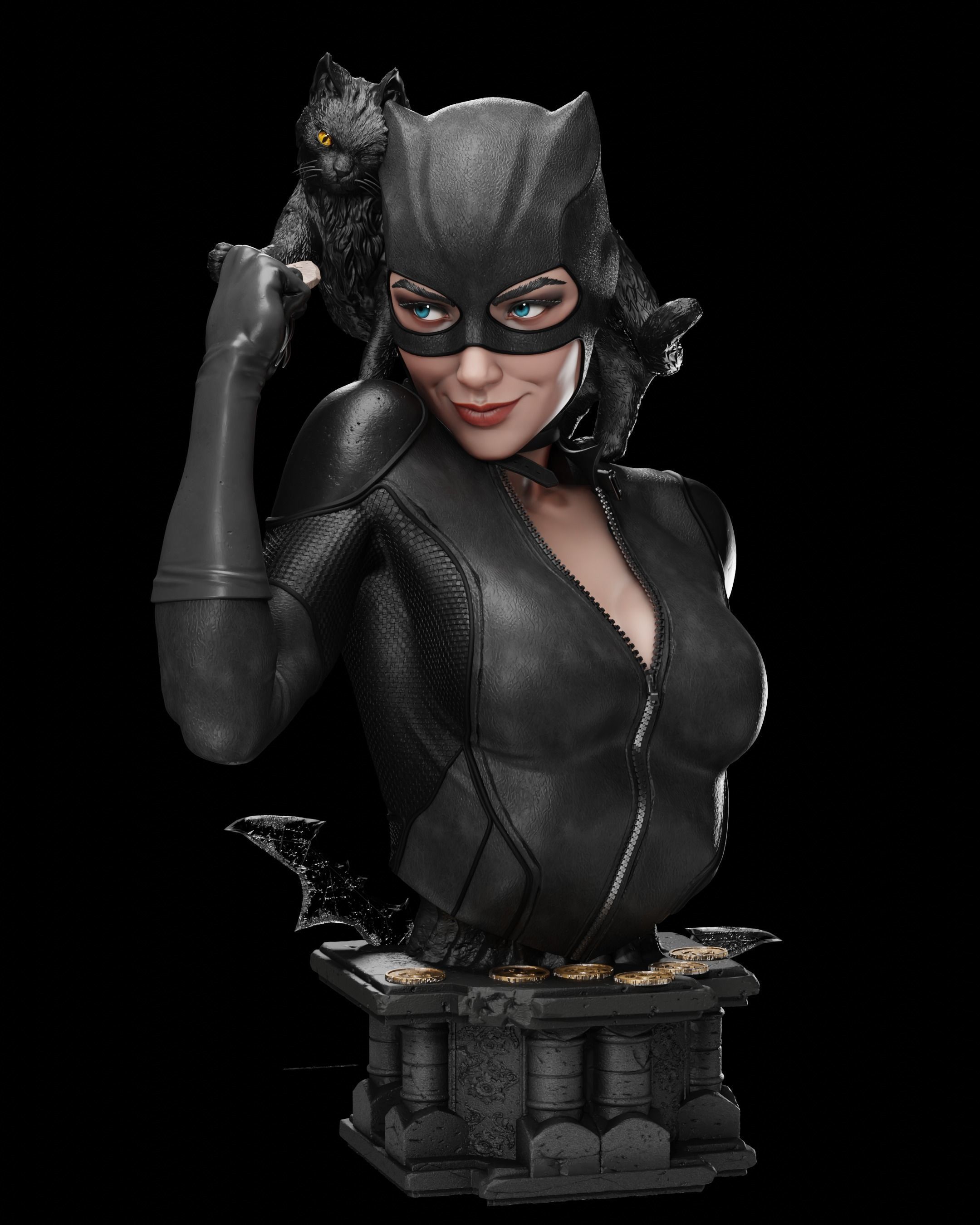 Cat Woman Stl  3D print model_5