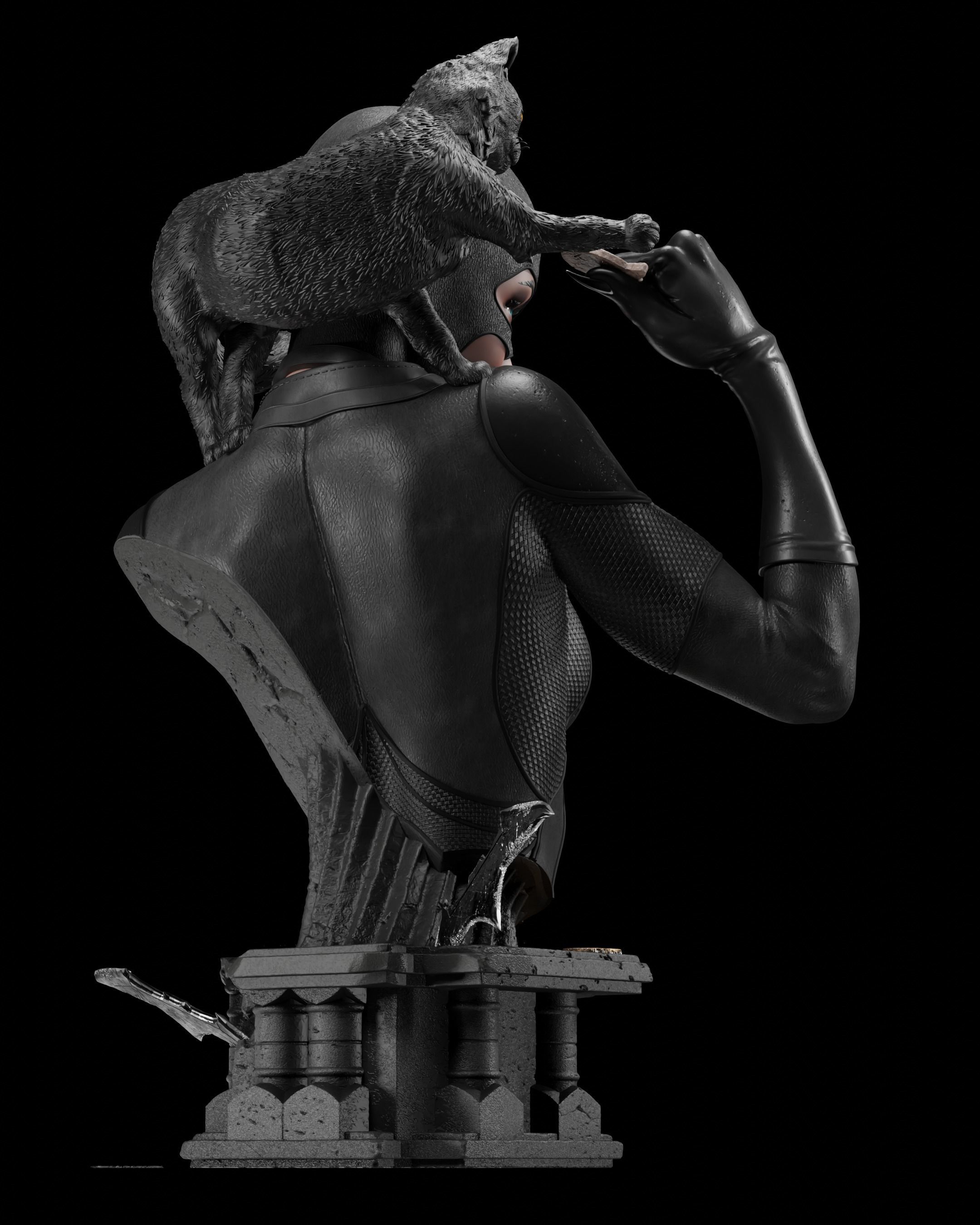 Cat Woman Stl  3D print model_6