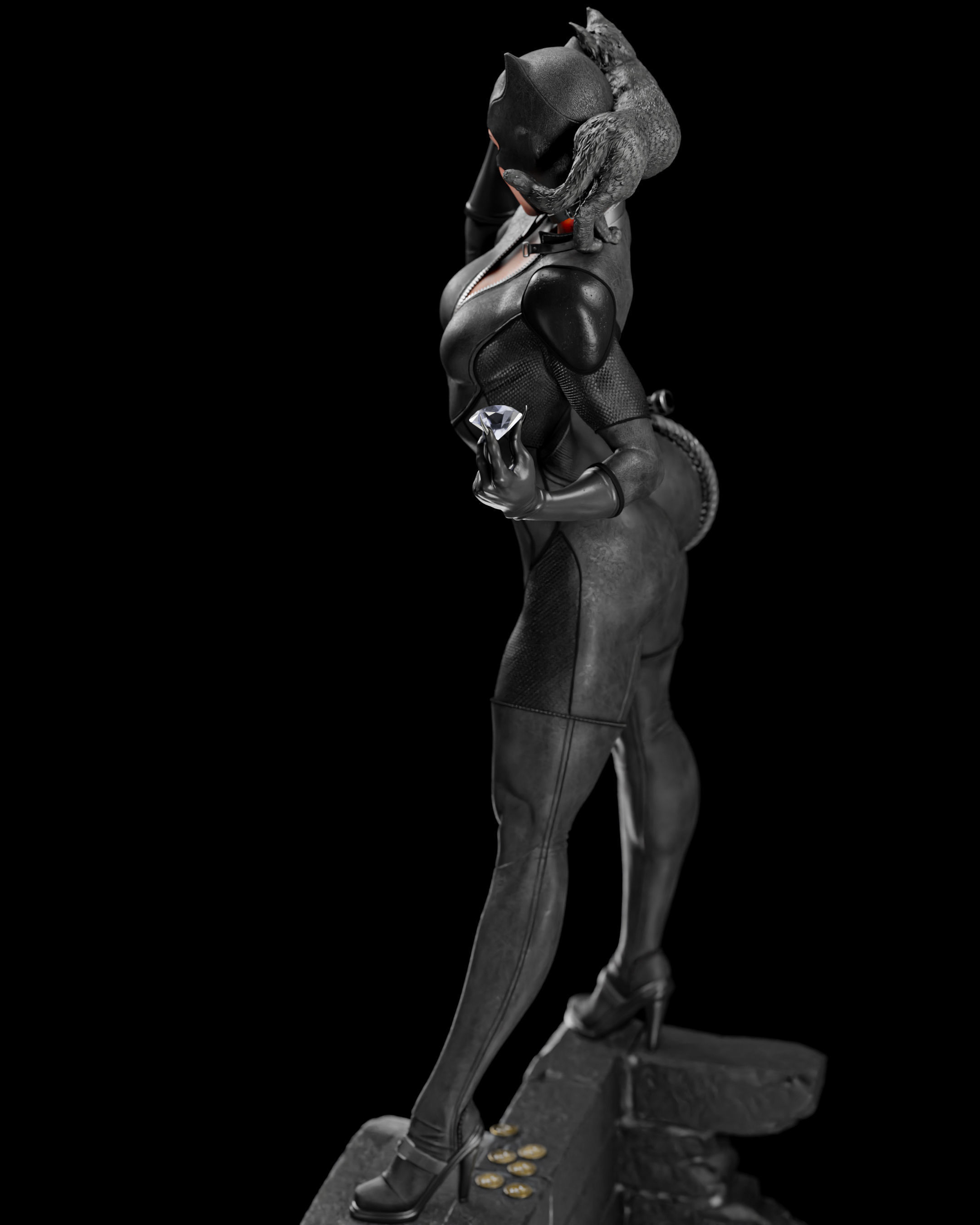 Cat Woman Stl  3D print model_1