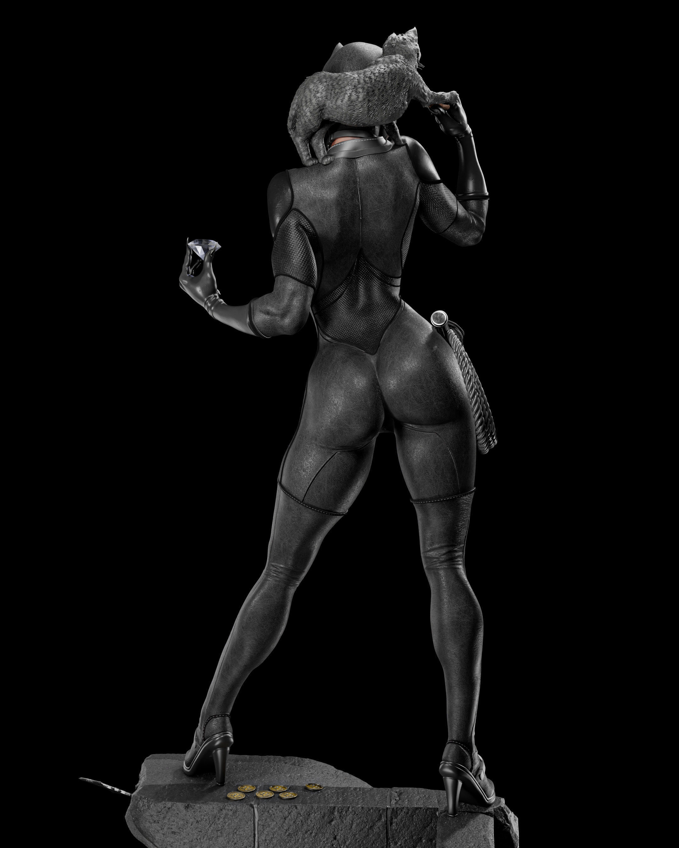 Cat Woman Stl  3D print model_4