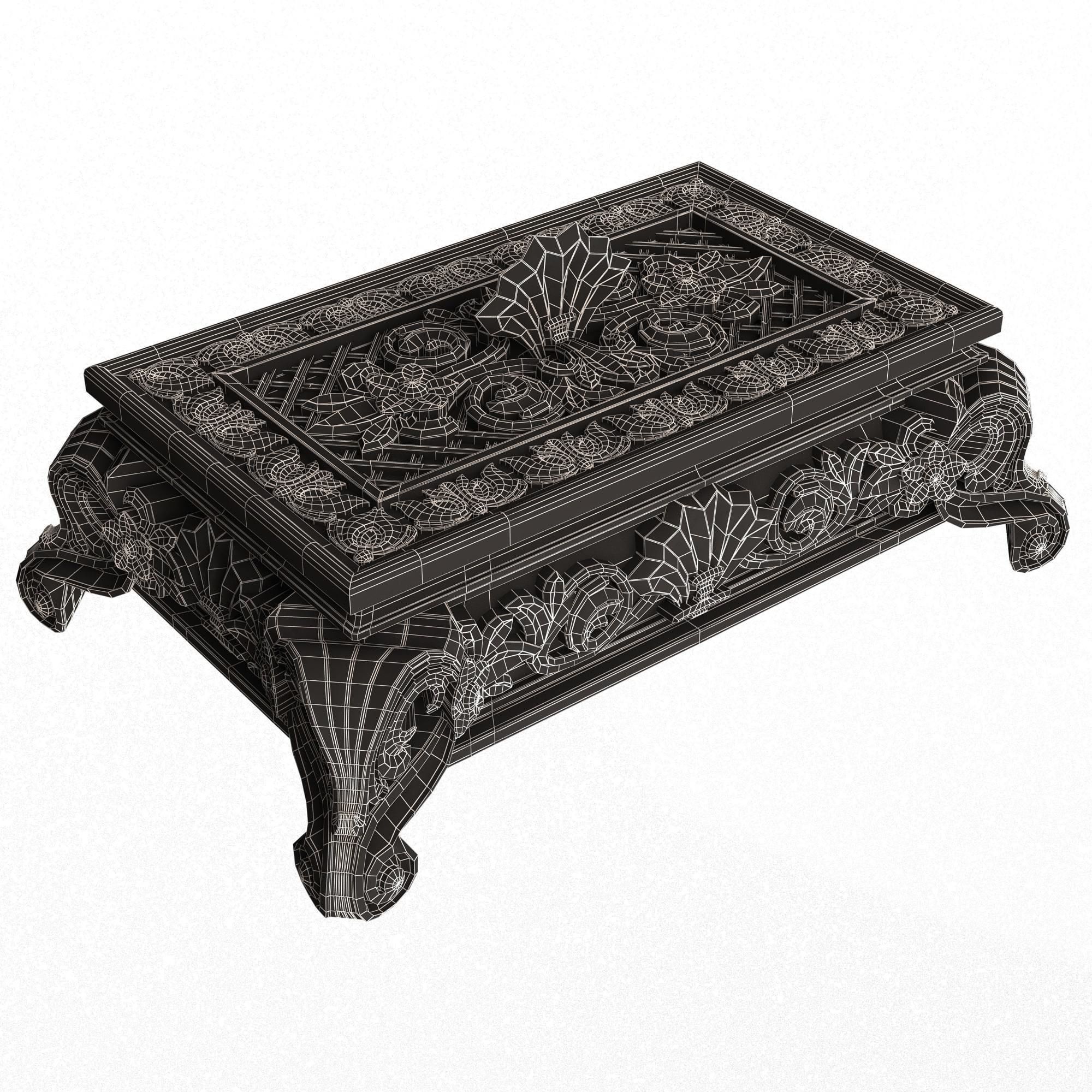 Casket Carved 015 Red Low-poly 3D model_7