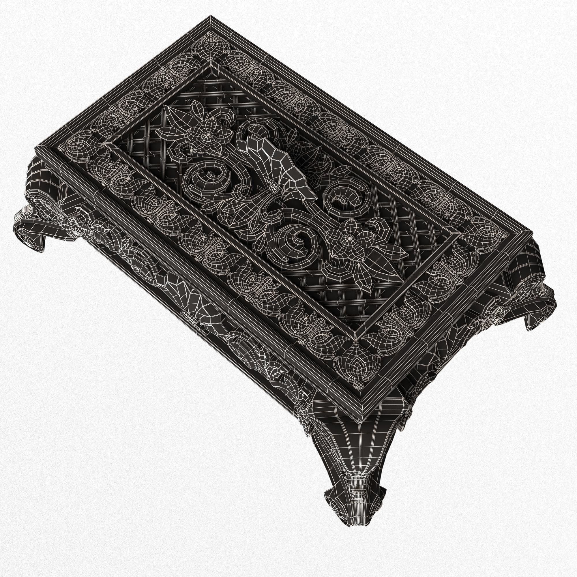 Casket Carved 015 Red Low-poly 3D model_10