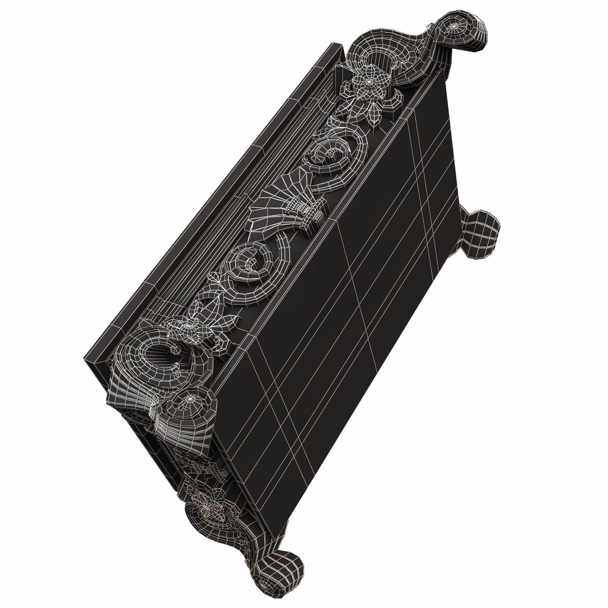 Casket Carved 015 Red Low-poly 3D model_11