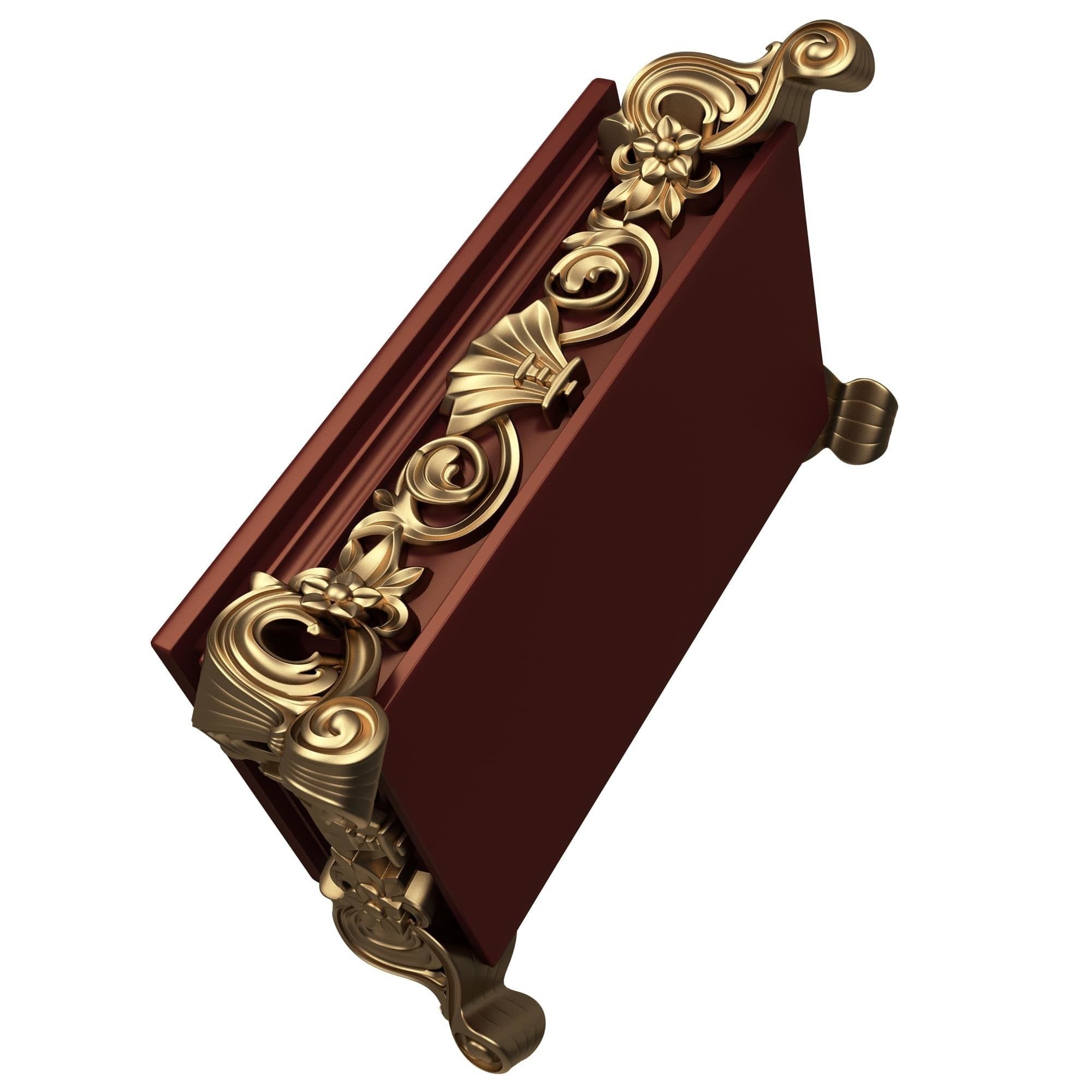 Casket Carved 015 Red Low-poly 3D model_4