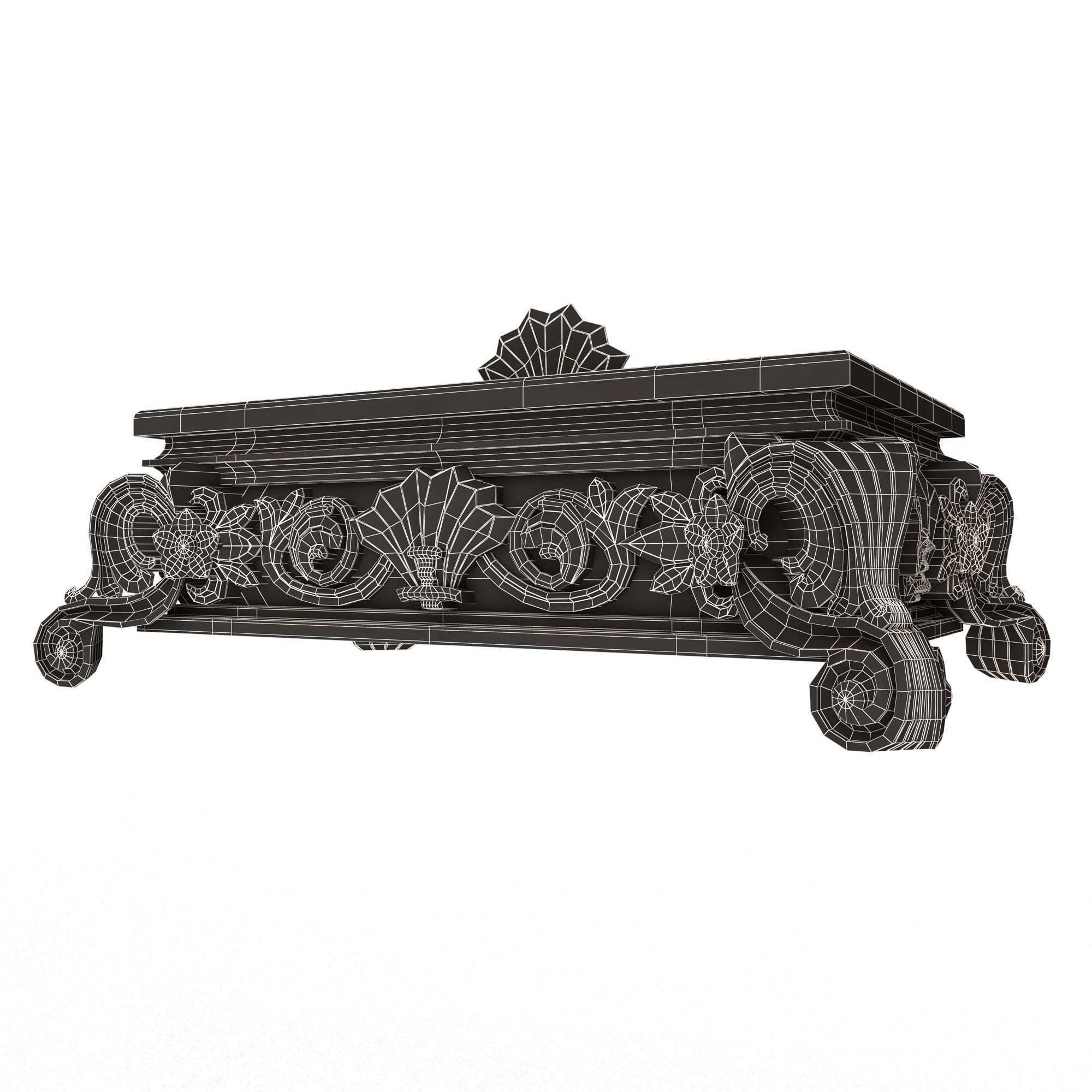 Casket Carved 015 Red Low-poly 3D model_8