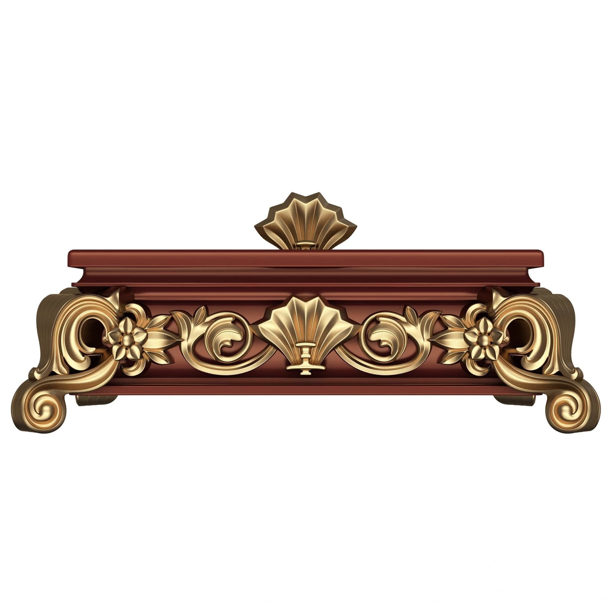 Casket Carved 015 Red Low-poly 3D model_5