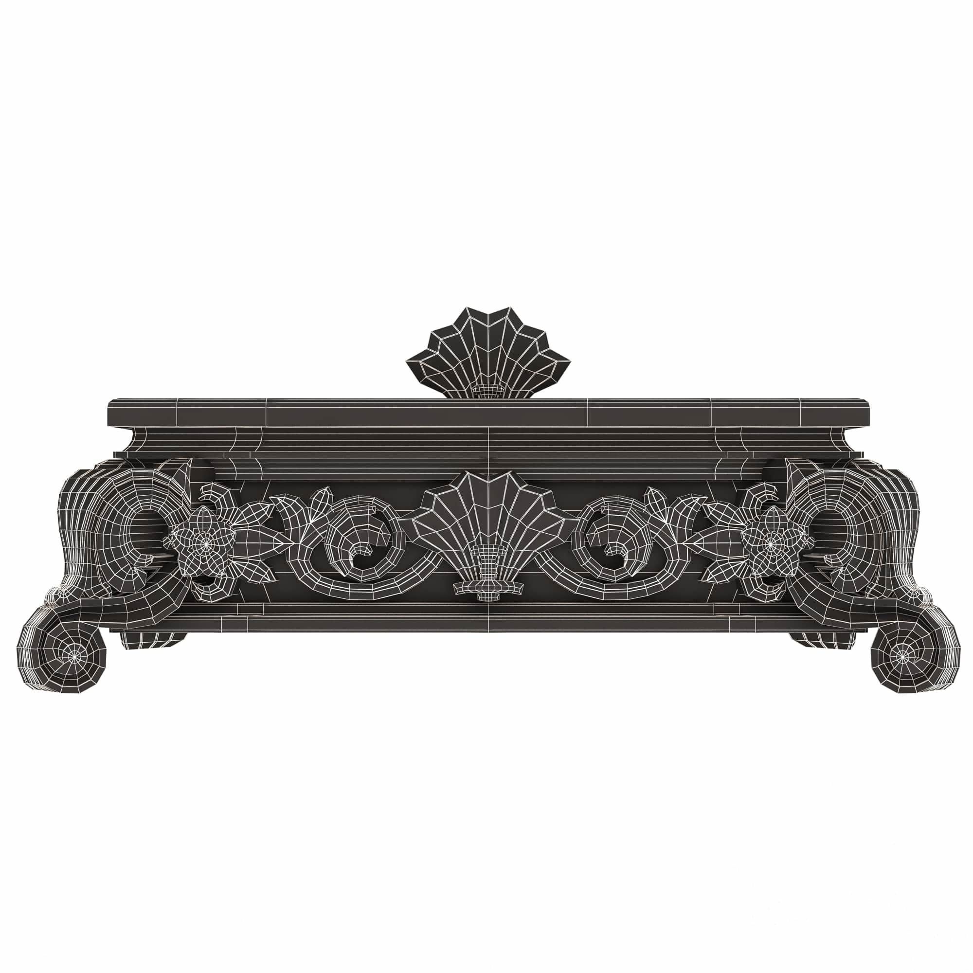 Casket Carved 015 Red Low-poly 3D model_6