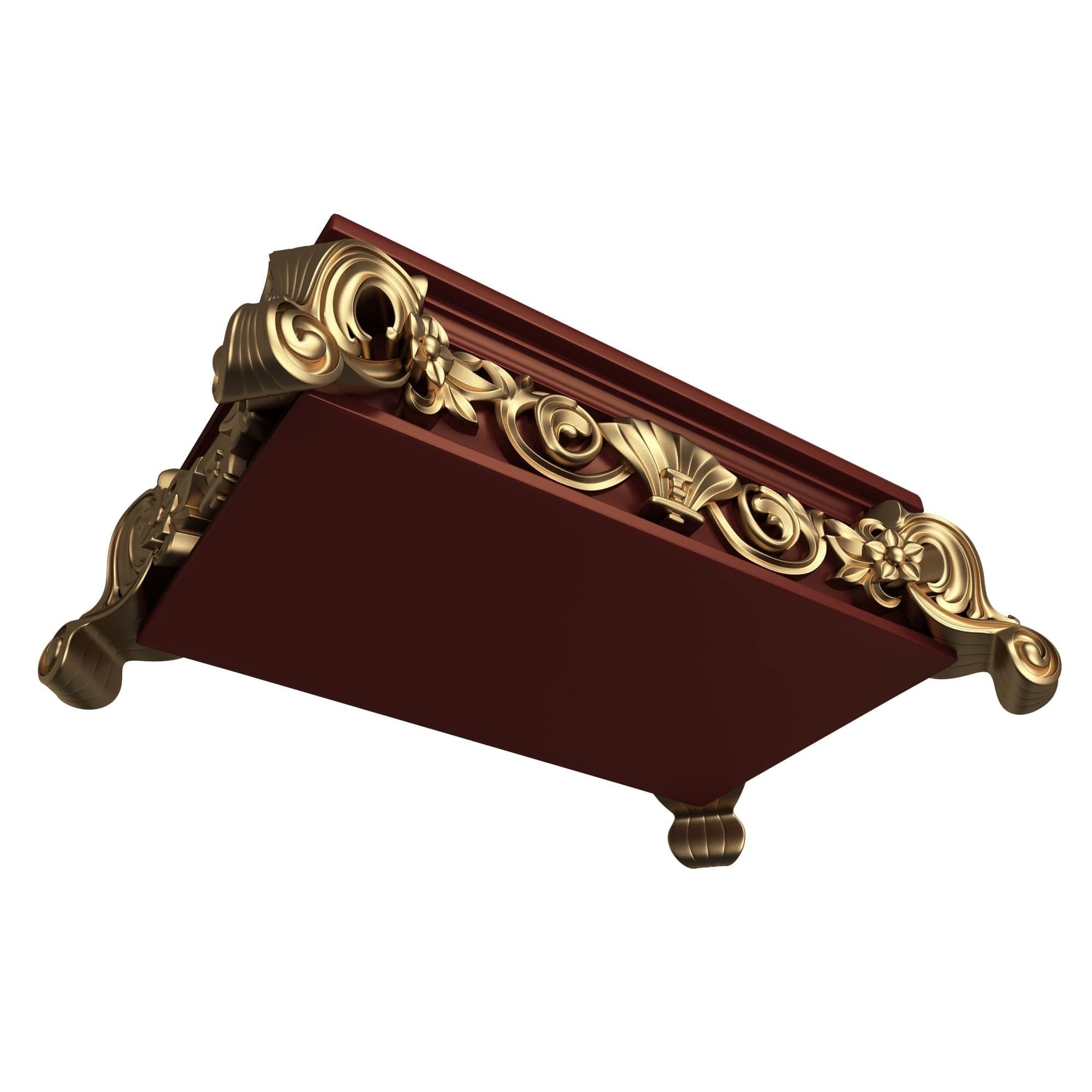 Casket Carved 015 Red Low-poly 3D model_2