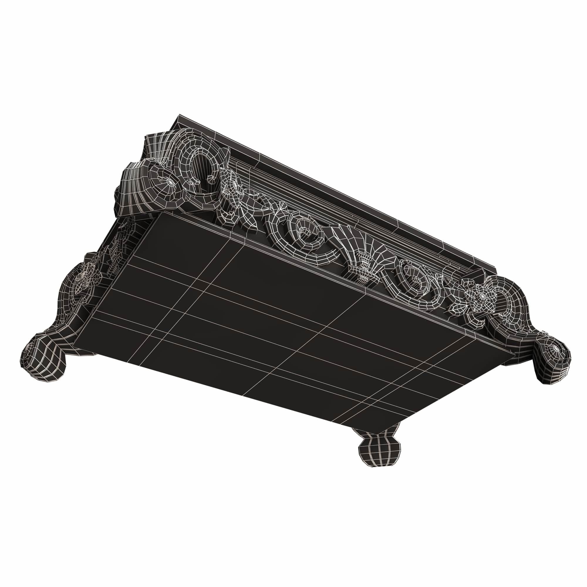 Casket Carved 015 Red Low-poly 3D model_9