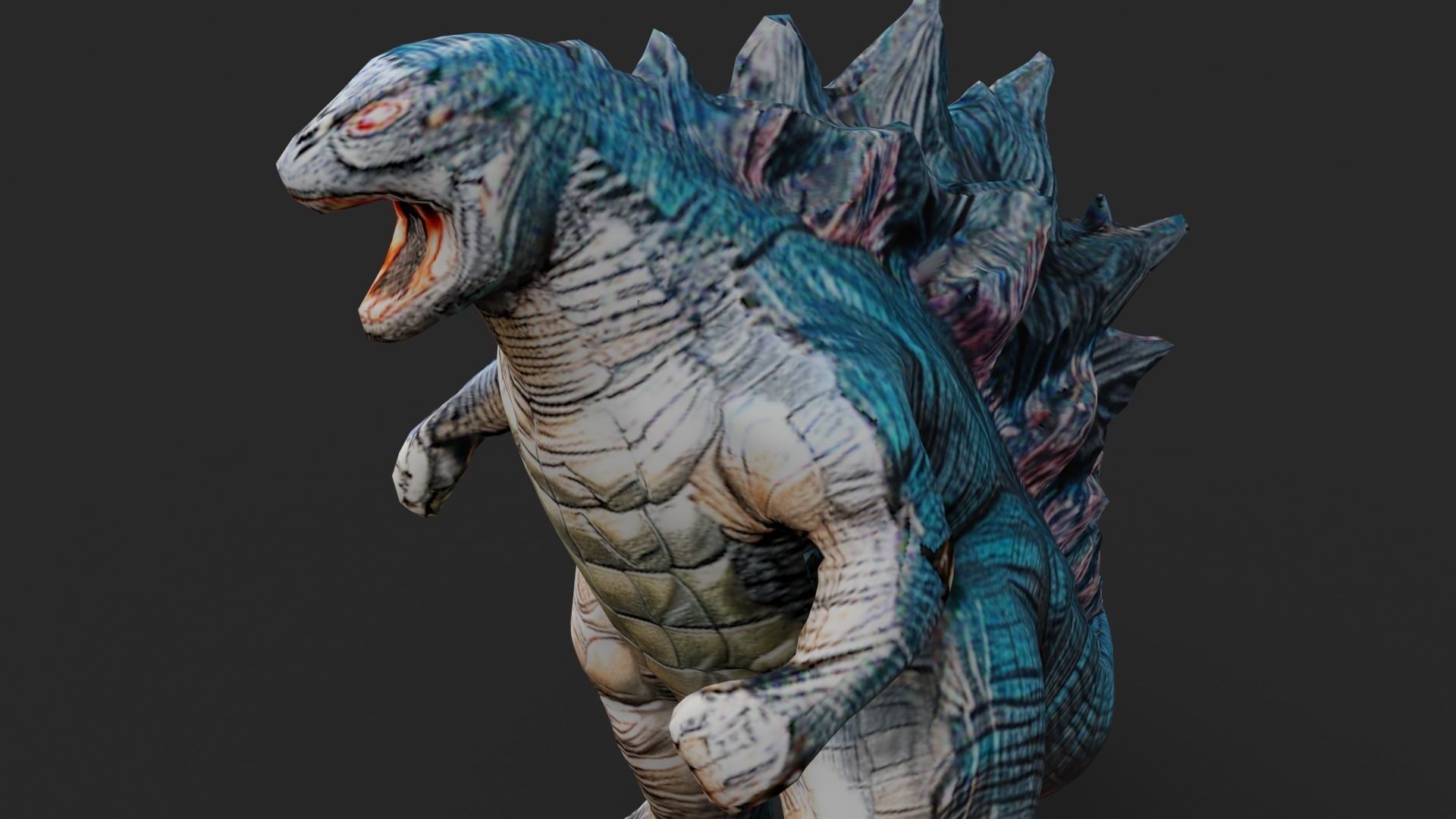 Godzilla Cartoon Low-poly 3D model_9