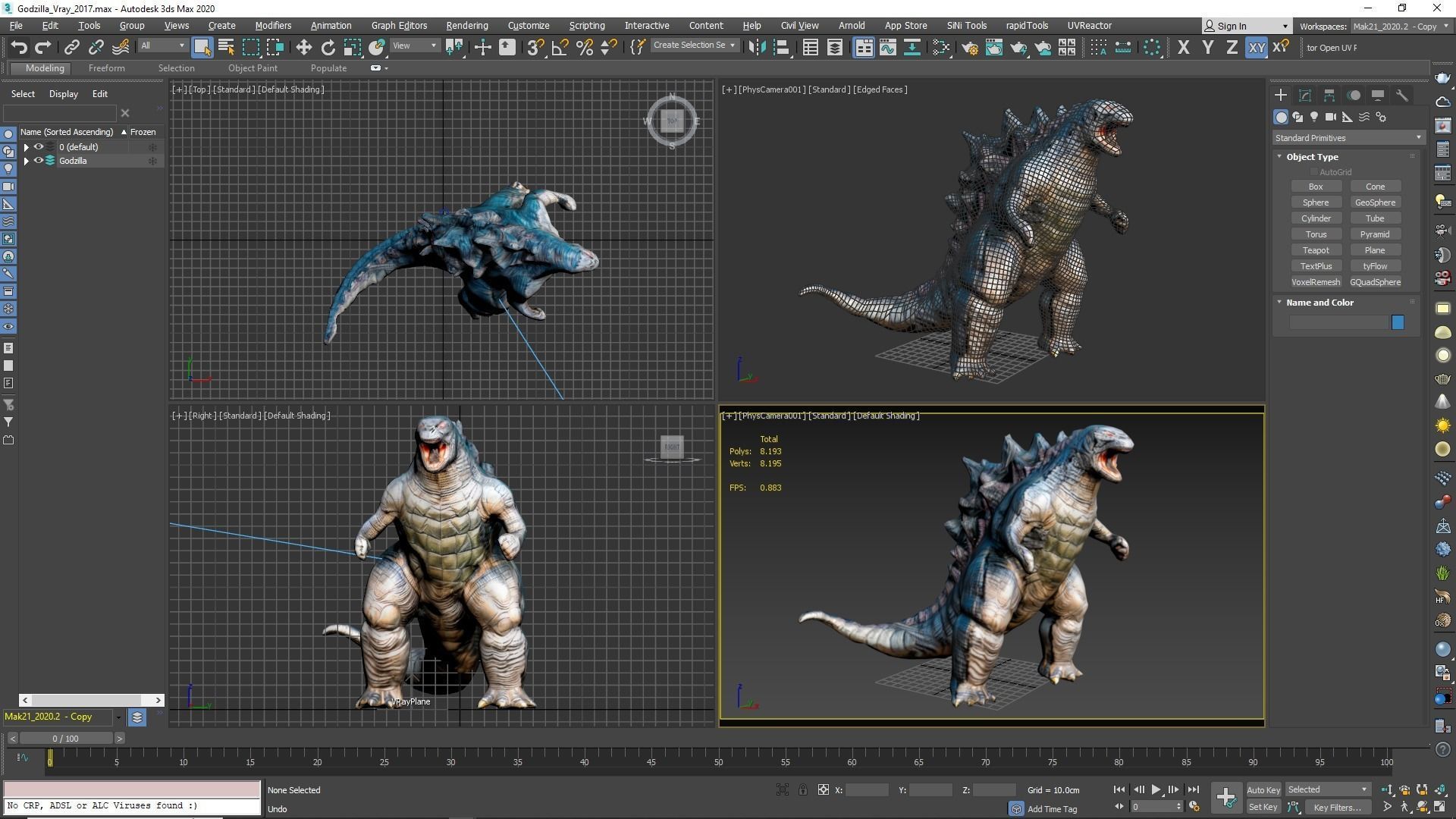 Godzilla Cartoon Low-poly 3D model_18