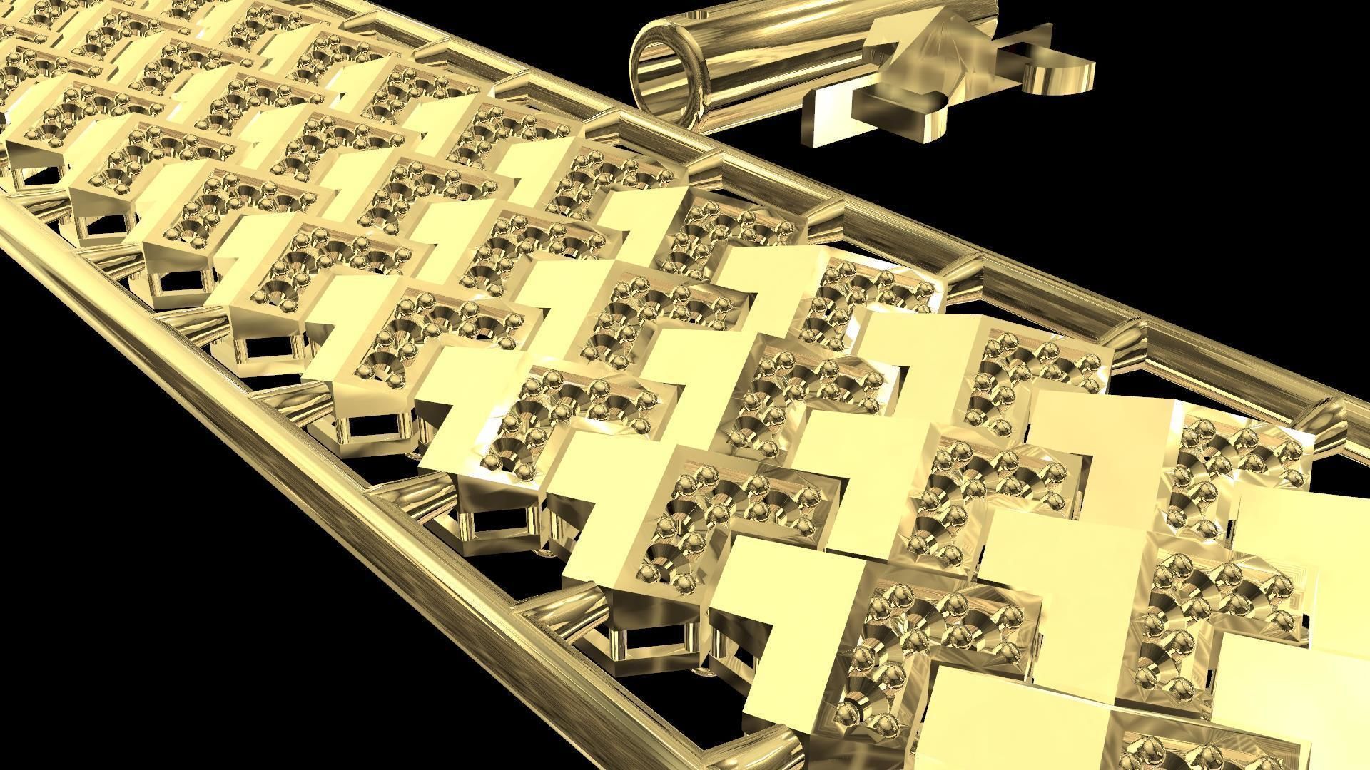 Facted Diamond Bracelet 3D print model_14