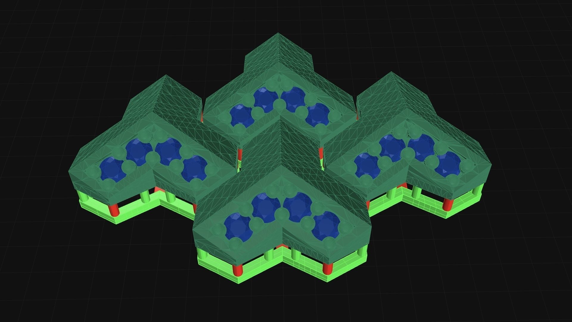 Facted Diamond Bracelet 3D print model_8