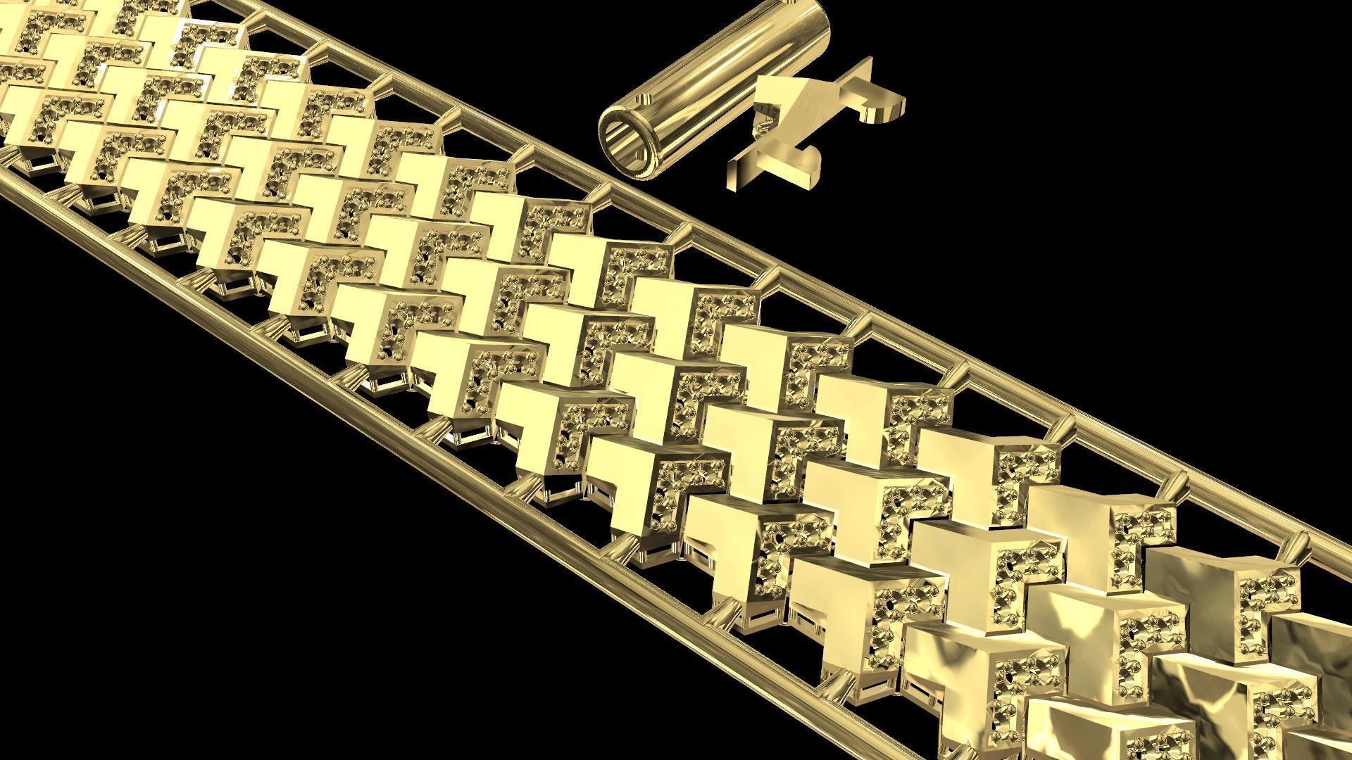 Facted Diamond Bracelet 3D print model_13