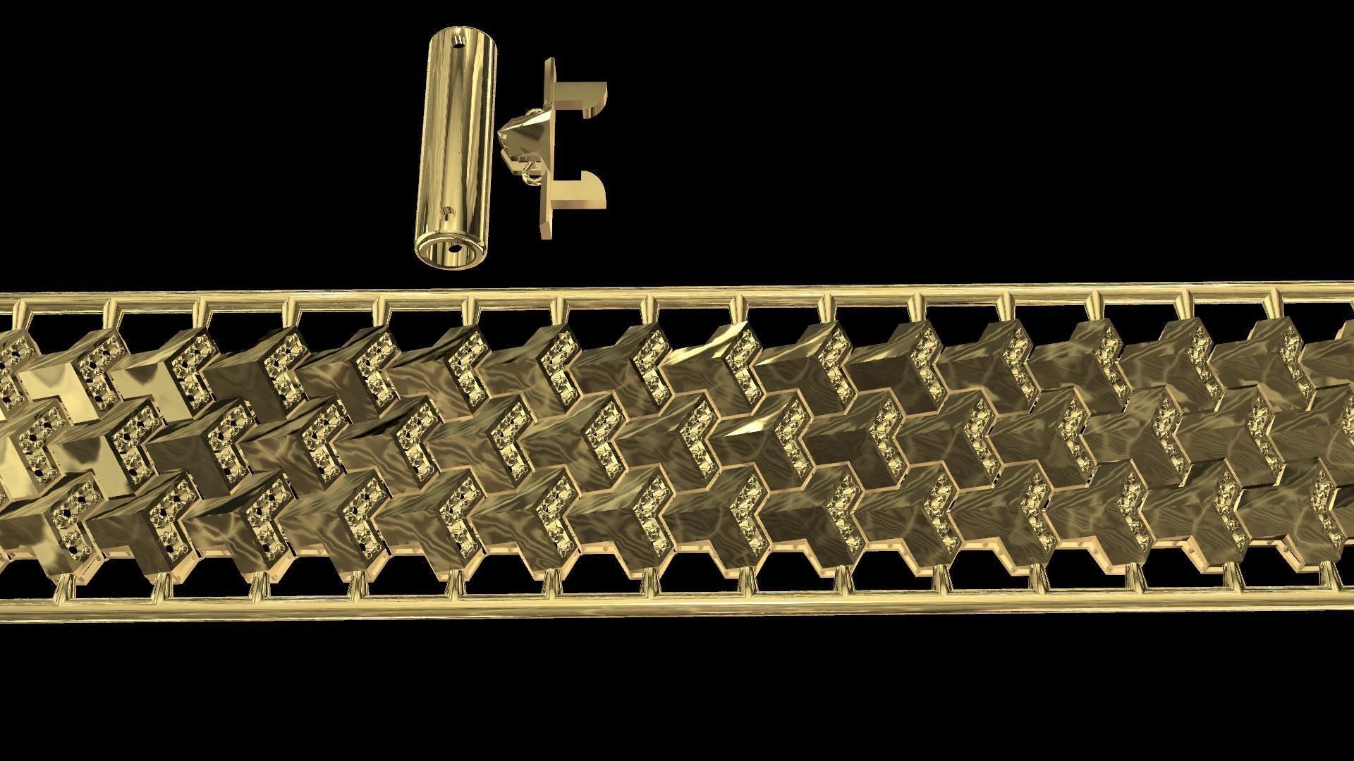 Facted Diamond Bracelet 3D print model_2