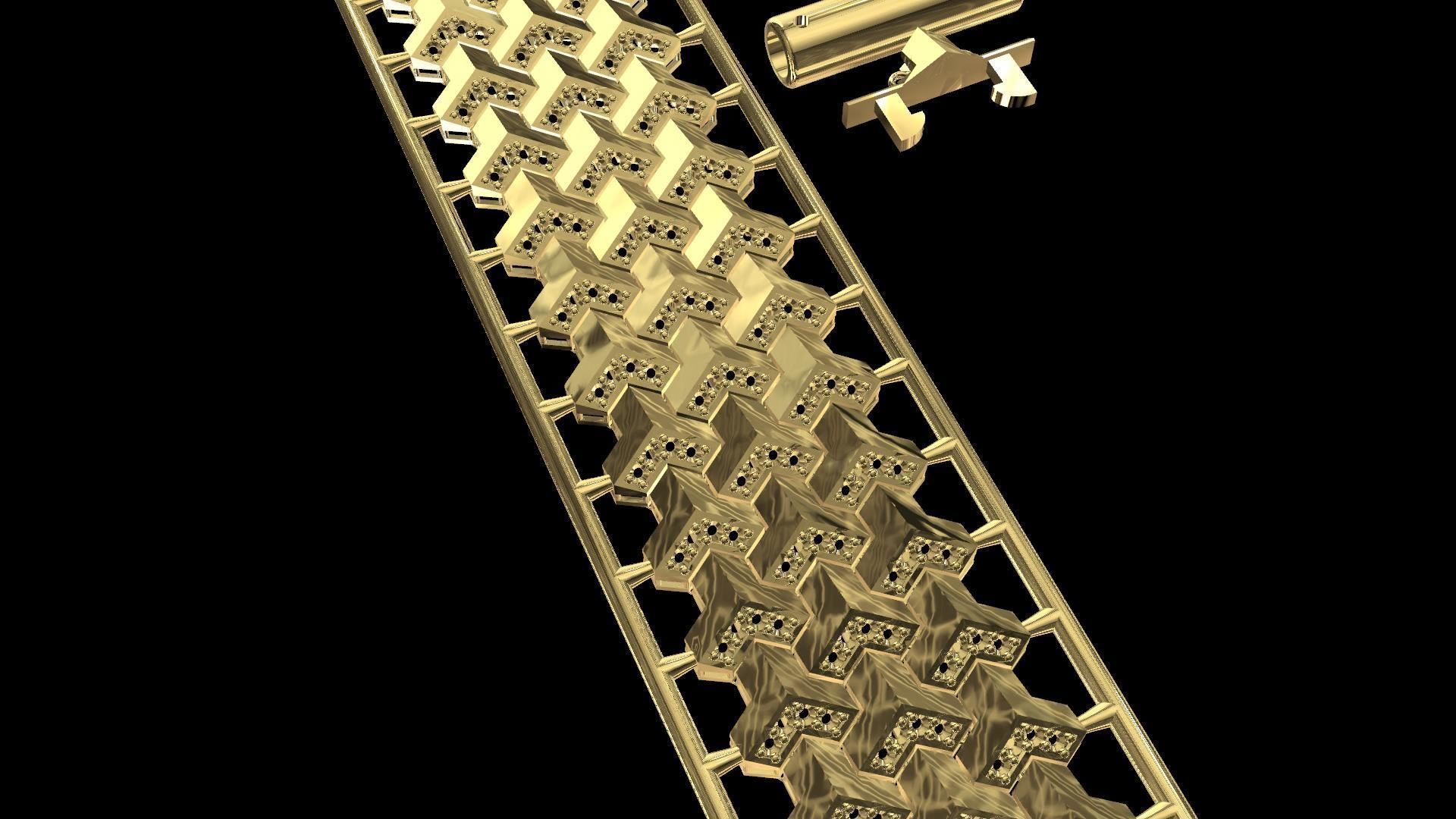 Facted Diamond Bracelet 3D print model_15