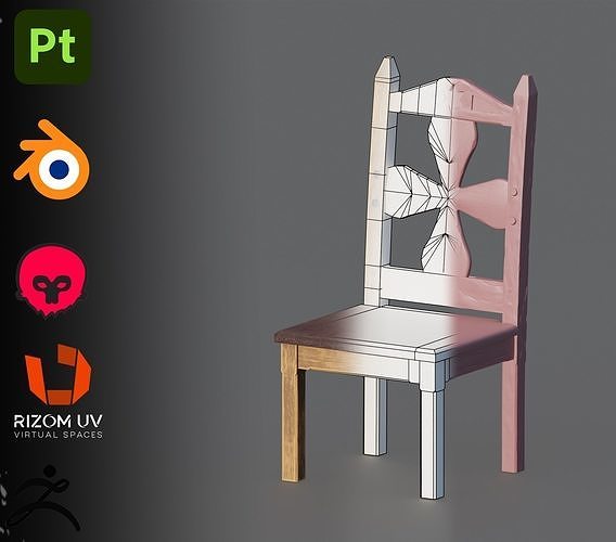 Stylized Chair Low-poly 3D model