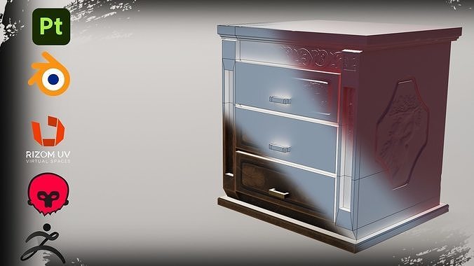 Small Night Table Low-poly 3D model