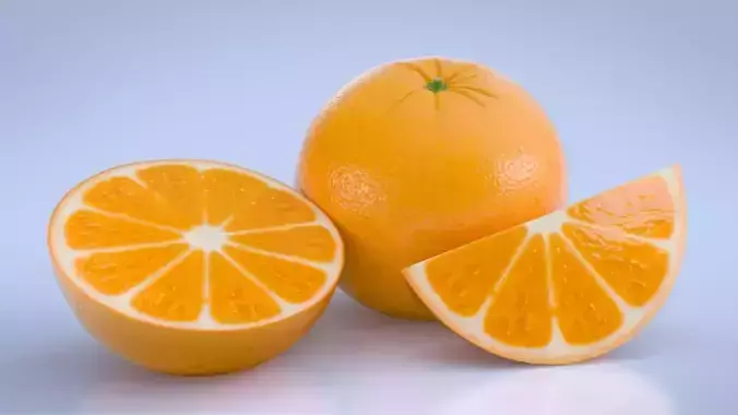 Orange with Slice - Realistic PBR Texture
