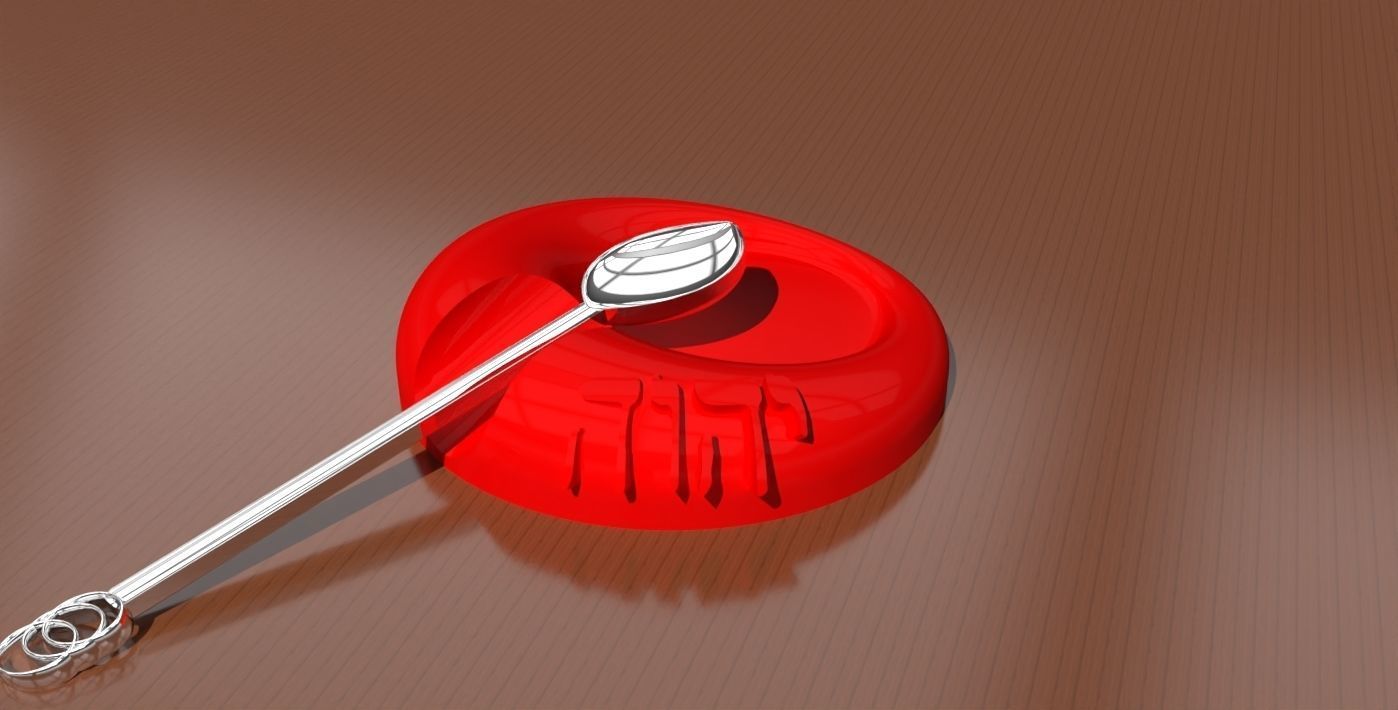 A YHVH themed teaspoon and used tea bag holder 3D print model_8