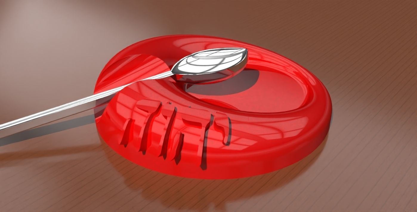 A YHVH themed teaspoon and used tea bag holder 3D print model_1