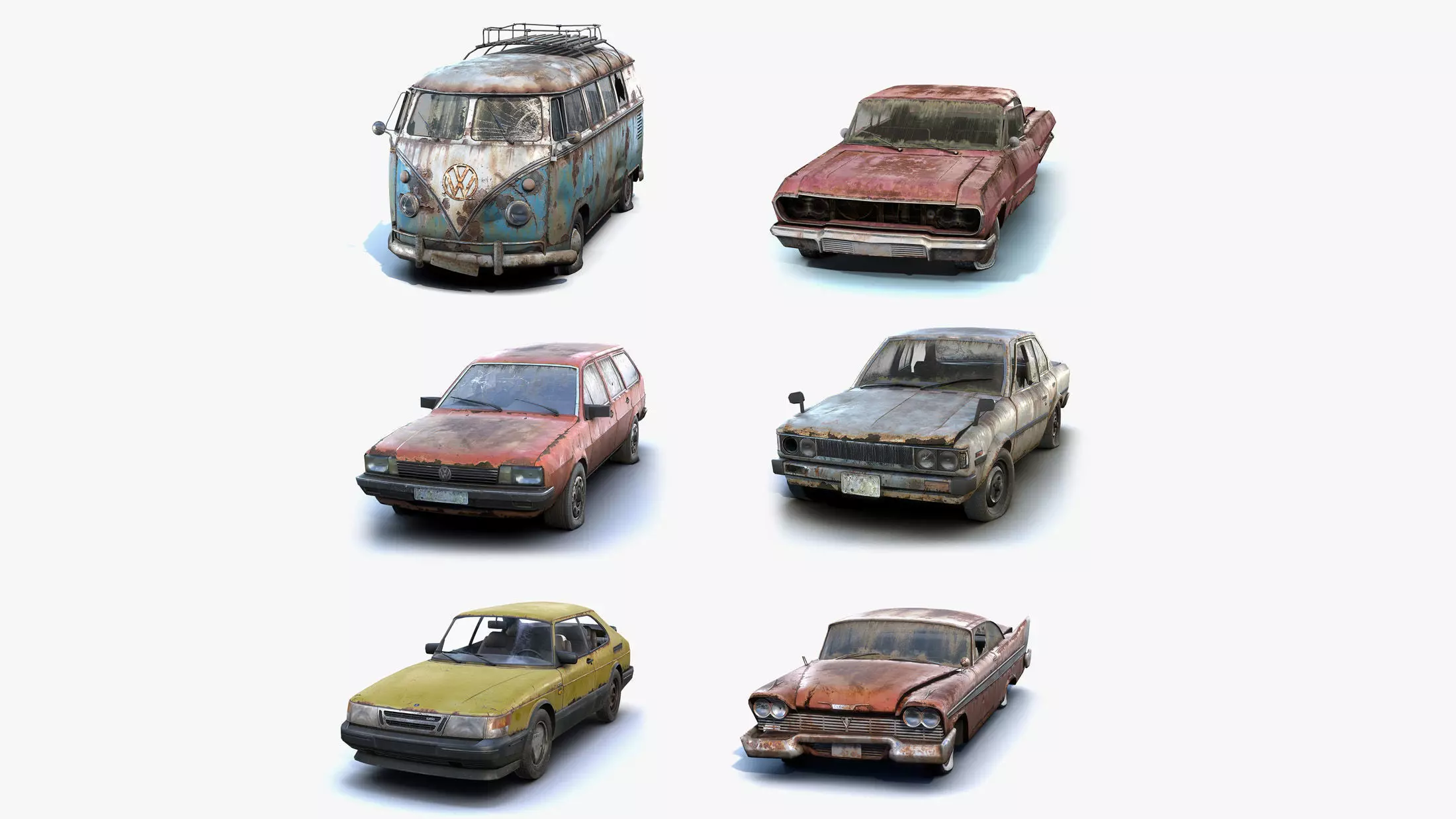 Old Rusted Retro Cars Collection _0