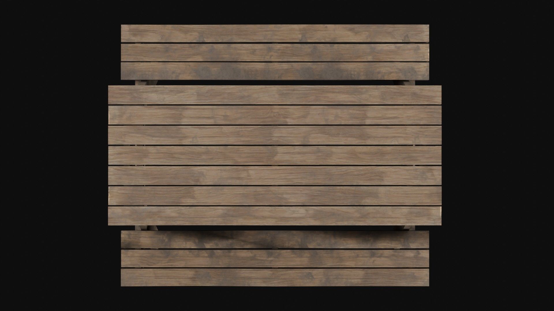 Low-Poly Realistic Wooden Picnic Table Low-poly 3D model_8