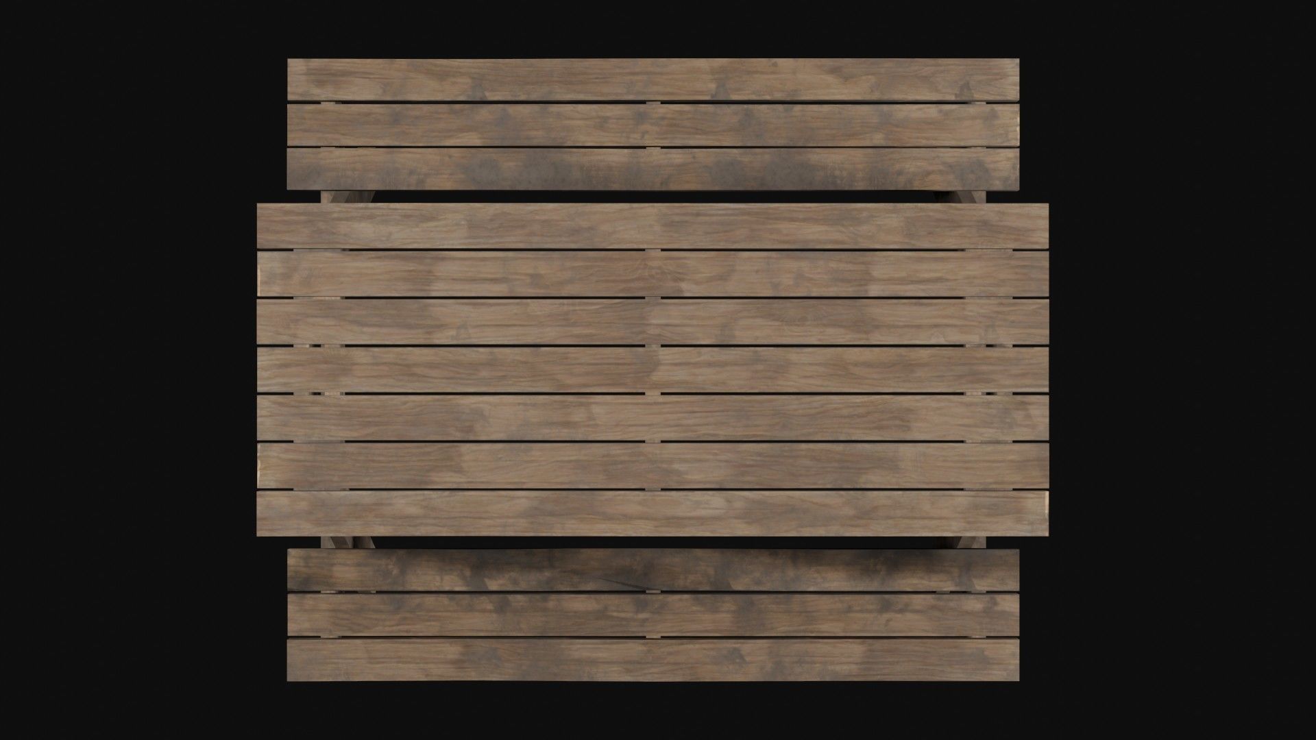 Low-Poly Realistic Wooden Picnic Table Low-poly 3D model_9