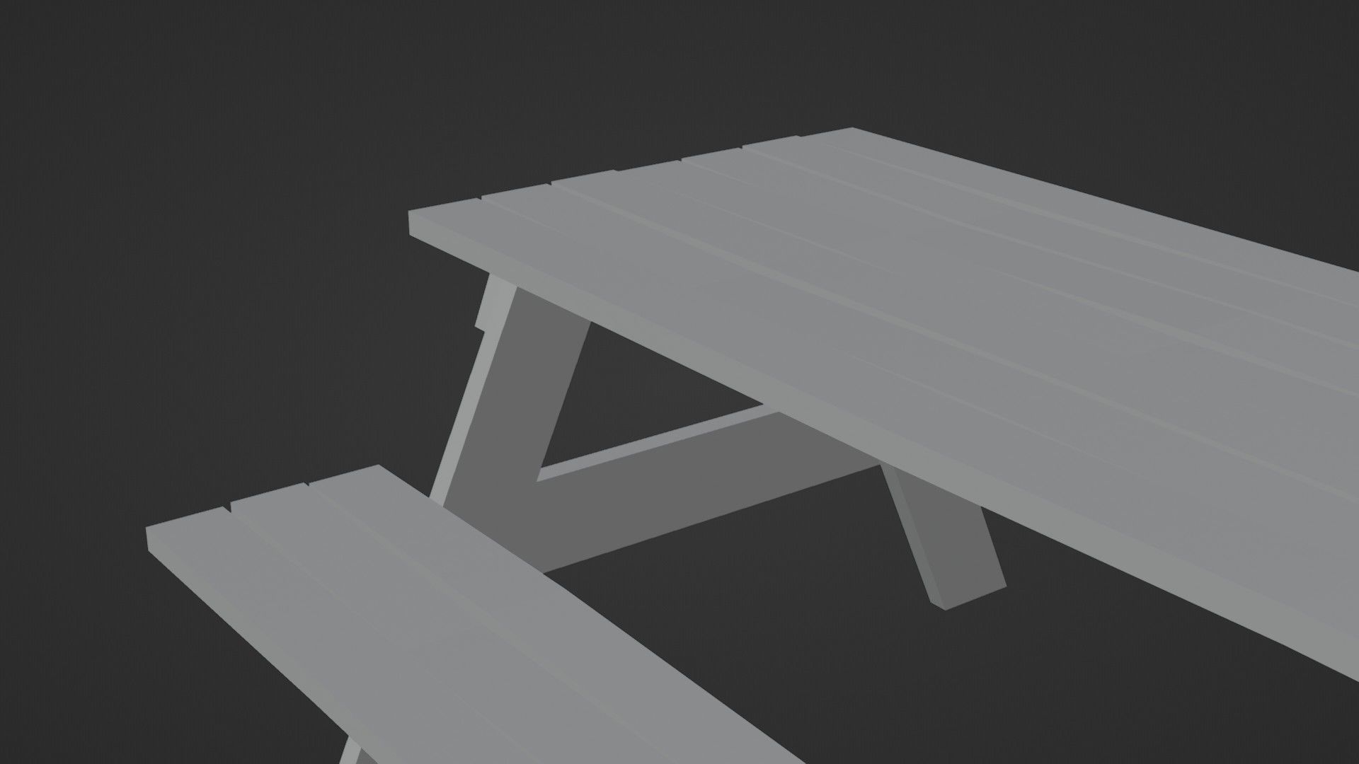 Low-Poly Realistic Wooden Picnic Table Low-poly 3D model_22