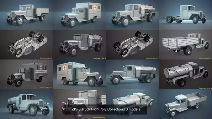 ZIS-5 Truck High-Poly Collection