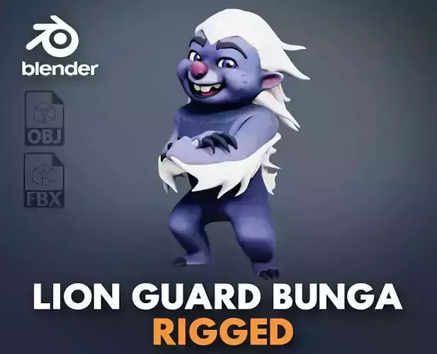 Honey badger cartoon character for Blender